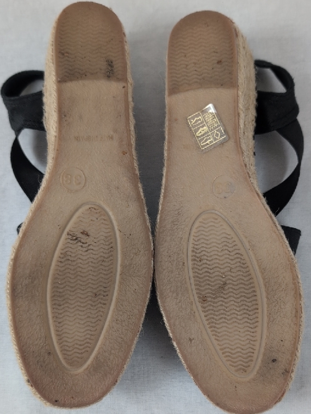 TONI PANS BLACK CANVAS ESPADRILLE SLINGBACK FLATS SZ 7 - Picture 6 of 6